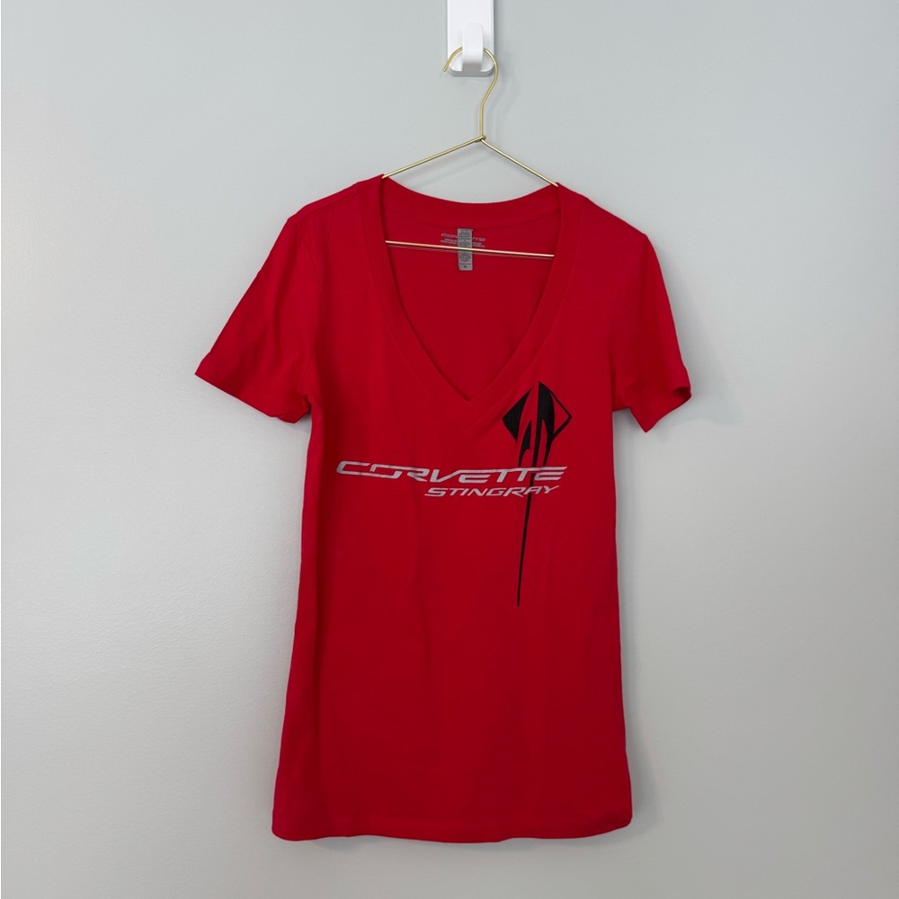 Corvette Stingray Red V-Neck Tee